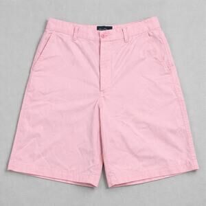 Alan Flusser Pink Chino Shorts Mens 32 Flat Front Golf Preppy Summer Casual